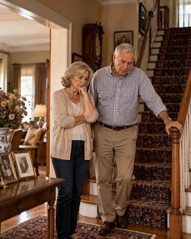 Family reflecting in a parent's home before selling it