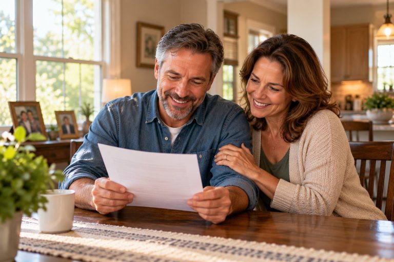 Couple reviewing a written cash offer
